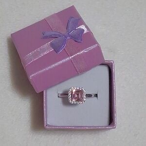 925 SS  Pink  Sapphire CZ Size 8